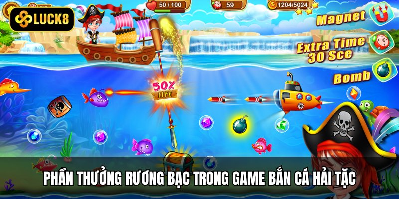 Phần thưởng rương bạc trong game bắn cá hải tặc